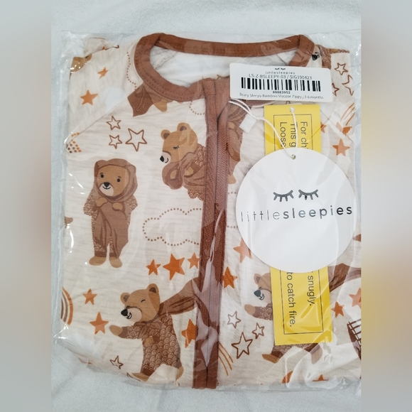 NEW Little Sleepies Beary Sleepy Zippy 3-6 - Picture 5 of 5